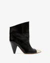 Isabel Marant Lapio Leather Low Boots In Black