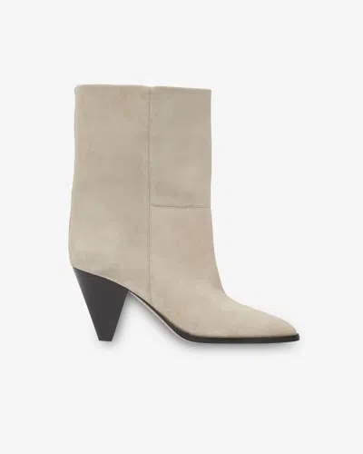 Isabel Marant Rouxa Suede Ankle Boots In Off-white
