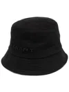 Isabel Marant Logo Embroidered Bucket Hat In Bkbk Black/black