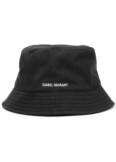 Isabel Marant Haley Black Cotton-twill Bucket Hat