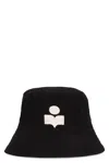 Isabel Marant Wide Brim Cotton Bucket Hat In Black