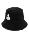 Isabel Marant Wide Brim Cotton Bucket Hat In Black