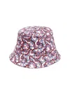 Isabel Marant Haley Floral Print Logo Bucket Hat In Purple
