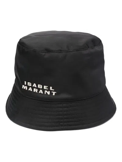 Isabel Marant Giorgia Logo-embroidered Bucket Hat In Black