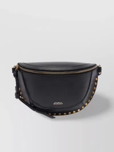Isabel Marant Half-moon Studs Shoulder Bag In Black