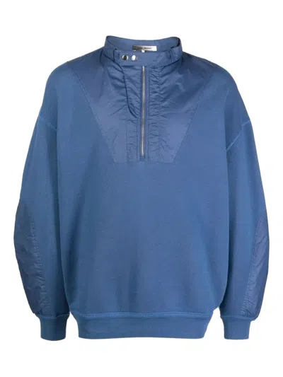 Isabel Marant Half-zip Panelled Sweatshirt In Blue