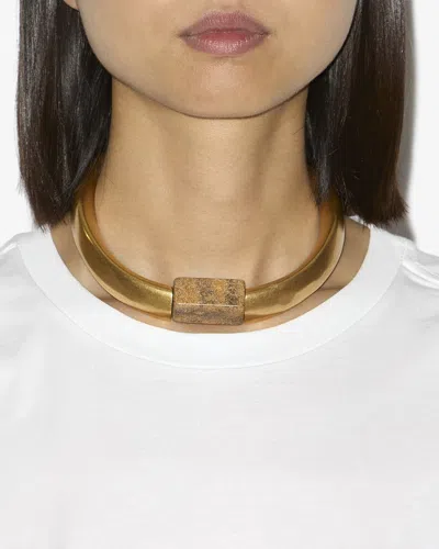 Isabel Marant Noly Necklace In Natural-light Brass