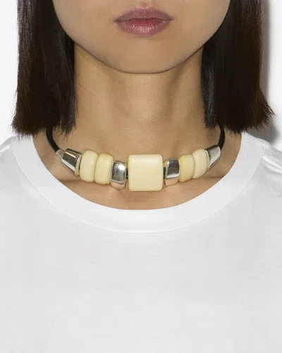 Isabel Marant Paradise Necklace In Ecru-silver