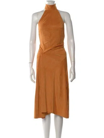 Pre-owned Isabel Marant Halterneck Midi Length Dress In Orange