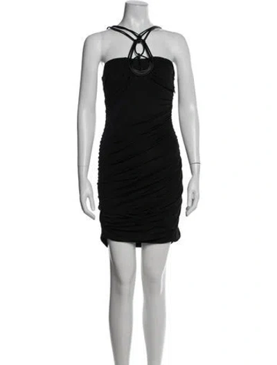 Pre-owned Isabel Marant Halterneck Mini Dress In Black
