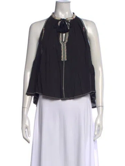 Pre-owned Isabel Marant Halterneck Sleeveless Top In Black