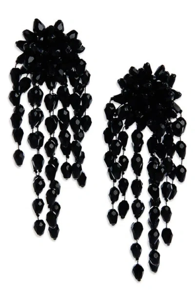 Isabel Marant Hanabi Beaded Clip-on Drop Earrings In Black