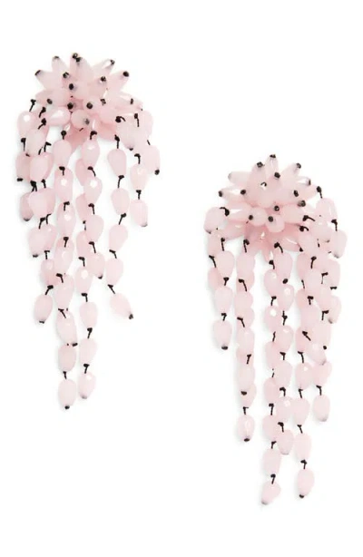 Isabel Marant Hanabi Beaded Clip-on Drop Earrings In Pink