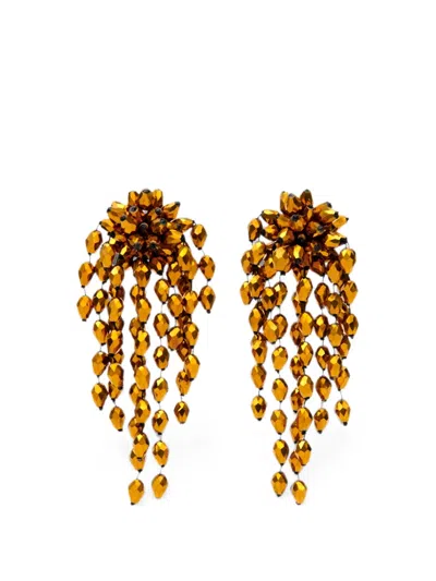 Isabel Marant Hanabi Beaded Clip-on Earrings In Gold