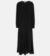 Isabel Marant Hanane Ruffled Silk Maxi Dress In Black