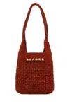 Isabel Marant Small Praia Shoulder Bag With Raffia Texture In Red
