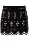 Isabel Marant Handore Embellished Cotton Velvet Miniskirt In Black And Silver