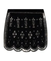 Isabel Marant Handore Embellished Cotton Velvet Miniskirt In Black