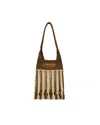 Isabel Marant Handwoven Raffia Tote Bag With Fringe And Logo Detail In Beige