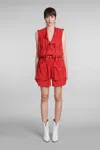 ISABEL MARANT HANELOR SUIT IN RED WOOL AND POLYESTER