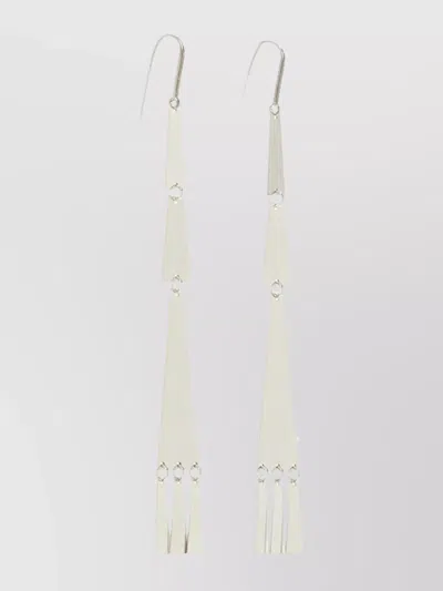 Isabel Marant Hanging Geometric Metallic Earrings In Silver