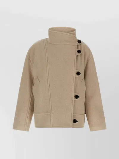 ISABEL MARANT 'HANIS' COAT WITH HIGH COLLAR AND SIDE POCKETS