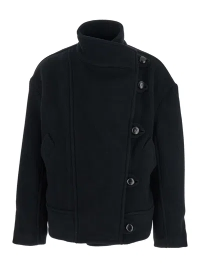 Isabel Marant Peacot High Collar Jacket In Black