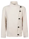 Isabel Marant Hanisgb Balloon-cut Wool-blend Jacket With High Collar In Neutral