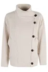 Isabel Marant Hanisgb Balloon-cut Wool-blend Jacket With High Collar In White