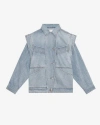 Isabel Marant Harmon Denim Jacket In Ice Blue