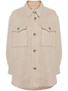 Isabel Marant Harveli Button-up Brushed Coat In Neutrals