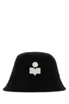 Isabel Marant Wide Brim Cotton Bucket Hat In Black