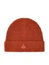 Isabel Marant Ribbed Logo Beanie In Brown