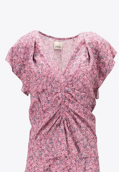Isabel Marant Haut Floral Print Blouse In Pink