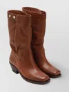 Isabel Marant Draped Ankle Boots Block Heel In Brown