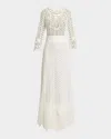 Isabel Marant Hayra Knit Cotton Lace Maxi Dress In Multi