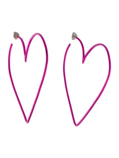 Pre-owned Isabel Marant Heart Hoop Earrings In Pink