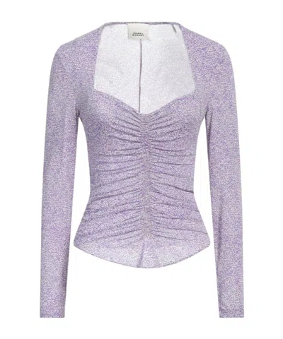 Isabel Marant Heart-shaped Neckline Top In Purple