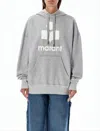 Isabel Marant Heather Grey Hoodie With Drawstring And Bold Logo In Gray