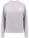 Isabel Marant Heather Grey Long-sleeve Sweatshirt With Adjustable Drawstring Hem In Gray