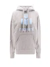 Isabel Marant Heathered Fabric Hoodie With Graphic Logo Detail In Gray