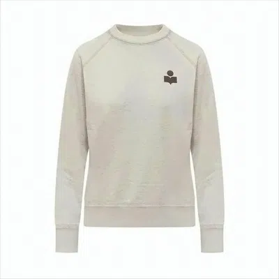 Isabel Marant Heathered Long-sleeve Crewneck Sweatshirt With Raglan Sleeves In Neutral