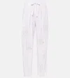 ISABEL MARANT HECTORINA BRODERIE ANGLAISE WIDE-LEG PANTS