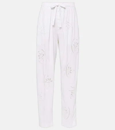 Isabel Marant Hectorina Broderie Anglaise Wide-leg Pants In White
