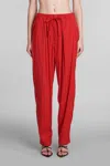 ISABEL MARANT HECTORINA PANTS IN RED WOOL AND POLYESTER