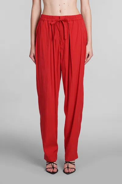 ISABEL MARANT HECTORINA PANTS IN RED WOOL AND POLYESTER
