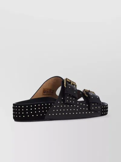 Isabel Marant Heeled Sandals With Studs And Open Toe In Black
