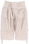 Isabel Marant Heidi Low-rise Belted Shorts In Neutro