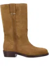 Isabel Marant Almond Toe Suede Block Heel Boots In Brown