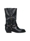 Isabel Marant Knee-high Leather Boots With Buckle Detail In Black  